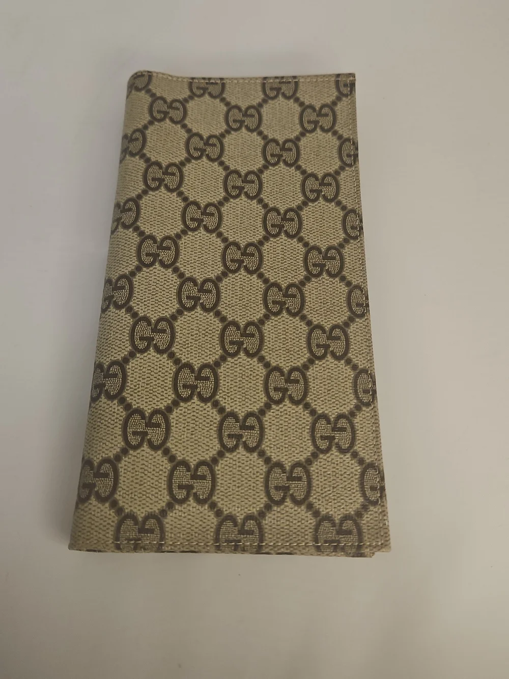 Gucci Beige Brown GG Supreme Long Wallet